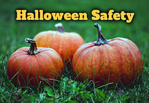Three pumpkins with the text, Halloween Safety.